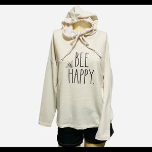 Pullover Hooded Long Sleeve Kangaroo Pocket Striped Sweater S NWT